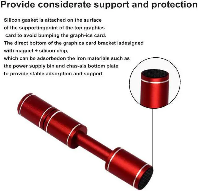 Alt view image 5 of 6 - Aluminum Alloy Telescopic Graphics Card Stand Magnetic GPU Support Desktop Compu