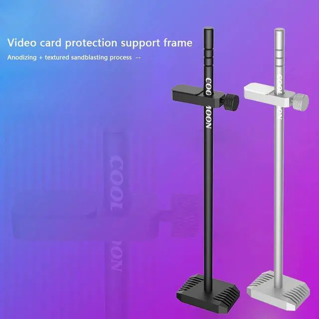 Alt view image 3 of 6 - COOLMOON VT192 Aluminum Graphics Card Support Stand PC Case Video Card Holder Bracket Desktop Computer Chassis Cooling GPU Stand