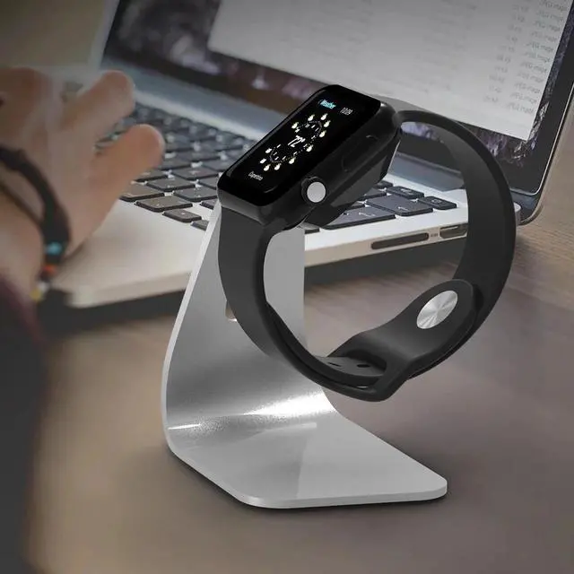 Alt view image 4 of 6 - New Metal Aluminum Charger Stand Holder for Apple Watch Bracket Charging Cradle Stand for Apple i Watch Charger Dock Station