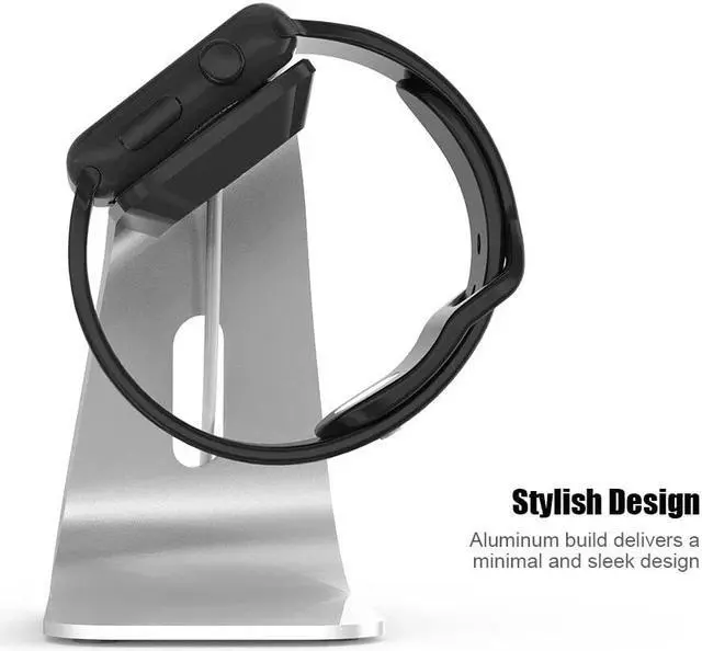 Alt view image 6 of 6 - NEW Metal Aluminum Charger Stand Holder for Apple Watch 2 3 Bracket Charging Cradle Stand for Apple i Watch Charger Dock Station