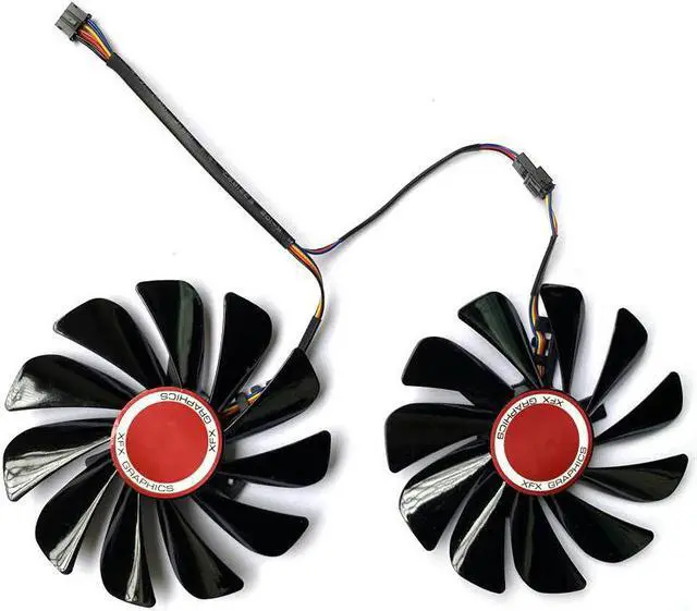 Alt view image 2 of 6 - NEW 2PCS 95MM FDC10U12S9-C FC1010U12S 4PIN RX5700 Red Drago 5600 GPU Cooling Fan For Powercolor RX5700 XT 5600XT XFX RX580 Fans