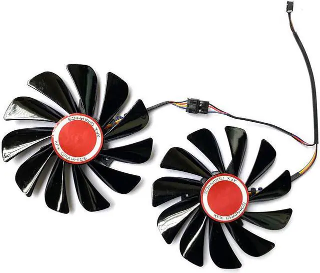 Alt view image 5 of 6 - NEW 2PCS 95MM FDC10U12S9-C FC1010U12S 4PIN RX5700 Red Drago 5600 GPU Cooling Fan For Powercolor RX5700 XT 5600XT XFX RX580 Fans