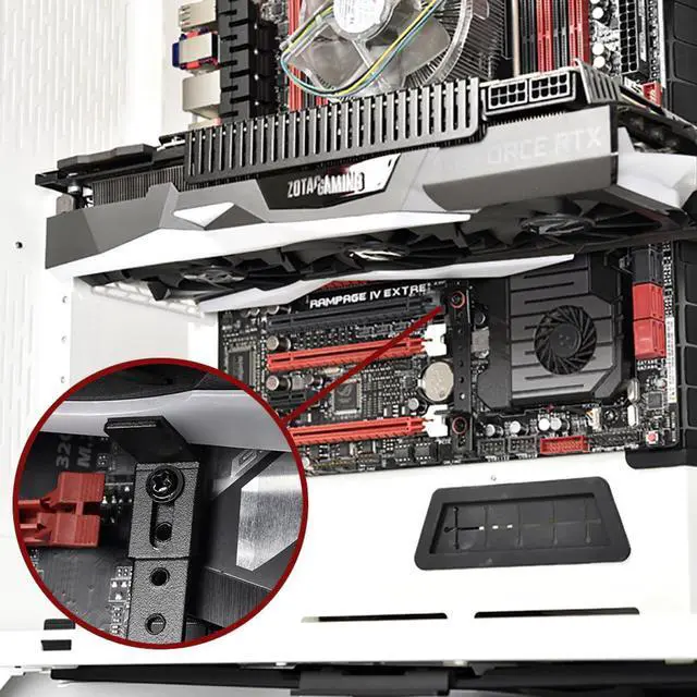 Alt view image 5 of 6 - Lian Li Metal Bracket GPU Holder for Single and Double Graphics Card Holder Suit for E-ATX ATX Motherboard , GB-001