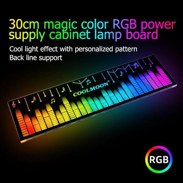 COOLMOON RGB Light Board PC Case Power Box Small 4Pin GPU Backplate Color  Changing Lighting Side Panel Light for PC Chassis 
