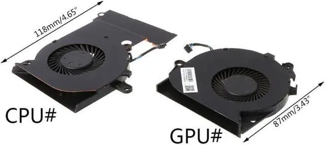 Alt view image 6 of 6 - Black Metal Replaced Laptop GPU CPU Cooling Fan for HP OMEN 15-CE 17-AN Cooler Fan