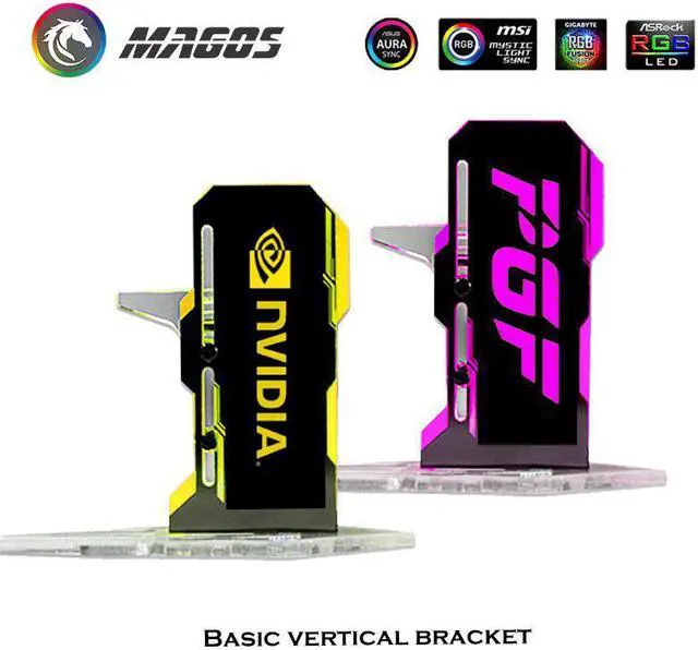 Alt view image 3 of 6 - MOD Personalized Customization RGB GPU Vertical Bracket,Illuminated Graphics Card Support For PC Parts Gamer DIY Case Decoration