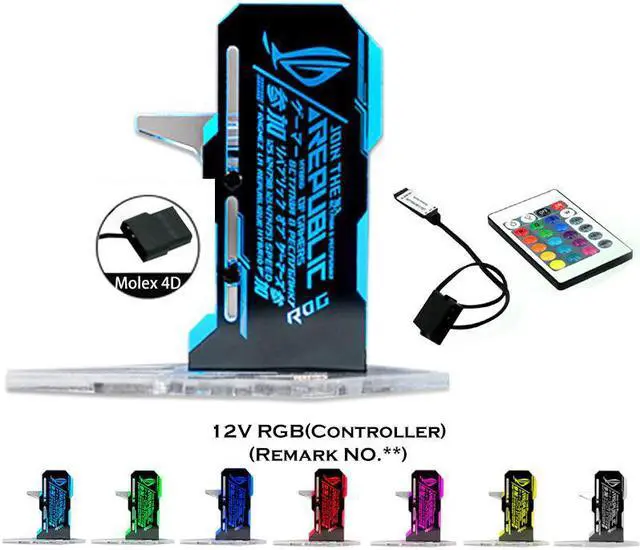 Alt view image 5 of 6 - Vertical Video GPU Card Bracket RGB, VGA Stand Chassis Lamp Motherboard AURA SYNC RGB Board Jack Faith Light Pollution