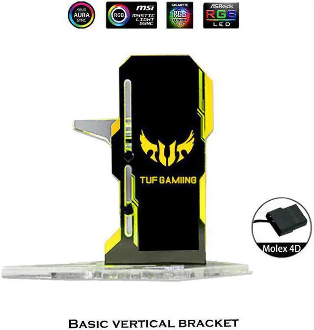 Alt view image 2 of 6 - Vertical Video GPU Card Bracket RGB, VGA Stand Chassis Lamp Motherboard AURA SYNC RGB Board Jack Faith Light Pollution