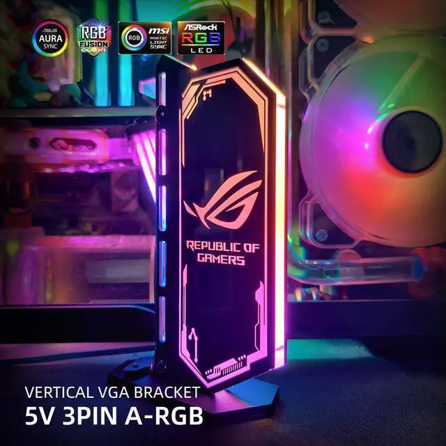 Main image of GPU Bracket Vertical 12V/5V AURA Colorful Video Card Holder Customize VGA Support Chassis WaterCooler Custom MOD