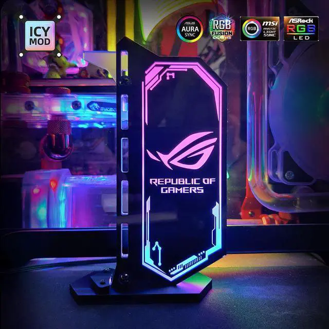 Alt view image 3 of 5 - GPU Bracket Vertical 12V/5V AURA Colorful Video Card Holder Customize VGA Support Chassis WaterCooler Custom MOD