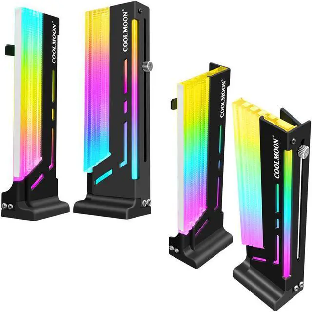Alt view image 2 of 6 - COOLMOON Vertical Graphics Card Holder 5V ARGB GPU Cracket - Black