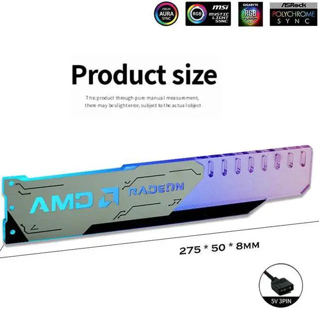 Alt view image 5 of 6 - RGB GPU Support,Video Card Bracket 5V ARGB Graphics Card VGA Holder 12V RGB ASUS MSI GIGABYTE ASROCK 3Pin/4Pin M/B AURA SYNC