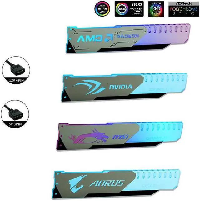 Alt view image 3 of 6 - RGB GPU Support,Video Card Bracket 5V ARGB Graphics Card VGA Holder 12V RGB ASUS MSI GIGABYTE ASROCK 3Pin/4Pin M/B AURA SYNC