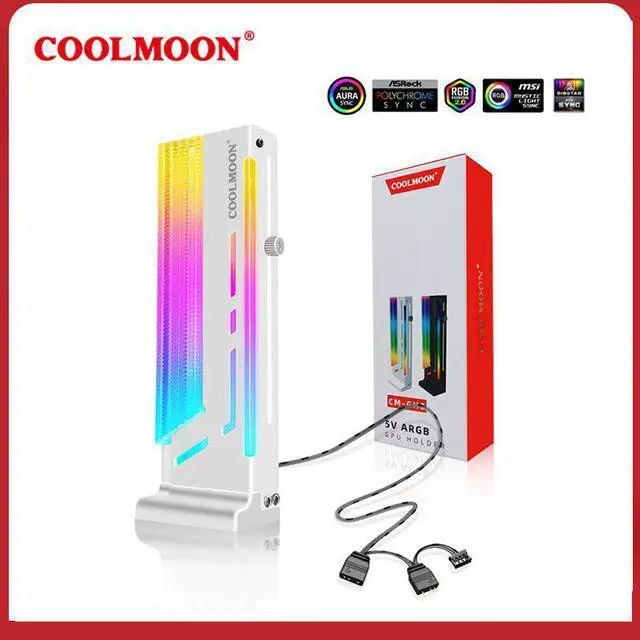 Main image of COOLMOON CM-GH2 5V/3PIN ARGB GPU Holder Vertical Graphics Cards Bracket Computer Brace Height adjustable Companion VGA Holder