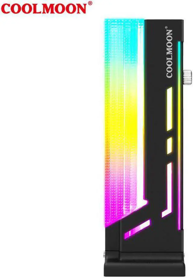 Alt view image 5 of 6 - COOLMOON CM-GH2 5V/3PIN ARGB GPU Holder Vertical Graphics Cards Bracket Computer Brace Height adjustable Companion VGA Holder