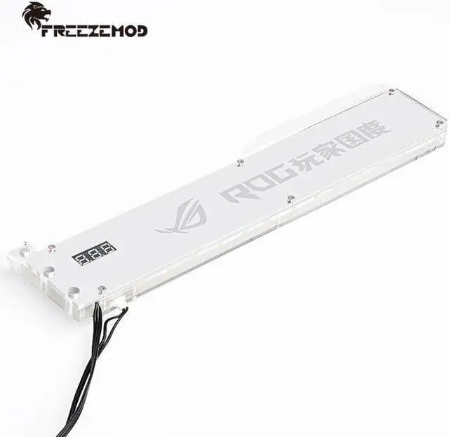 Alt view image 5 of 6 - RGB VGA Bracket Acrylic GPU Holder with Temperature Display ROG/ASUS/GIGABYTE/NVIDIA Video Card Support 5V 3PIN ARGB AURA SYNC