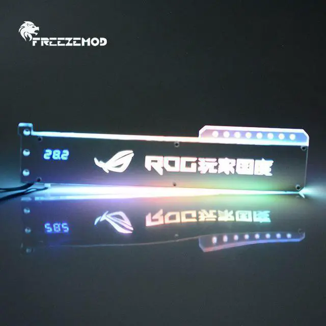Main image of RGB VGA Bracket Acrylic GPU Holder with Temperature Display ROG/ASUS/GIGABYTE/NVIDIA Video Card Support 5V 3PIN ARGB AURA SYNC