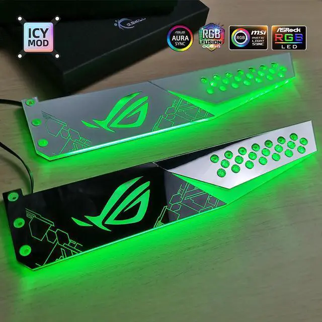 Alt view image 5 of 6 - Mirror GPU Bracket Acrylic ROG Faith 5V/12V VGA Support Customizable GPU Holder AURA SYNC Water Cooler Custom MOD High Quality