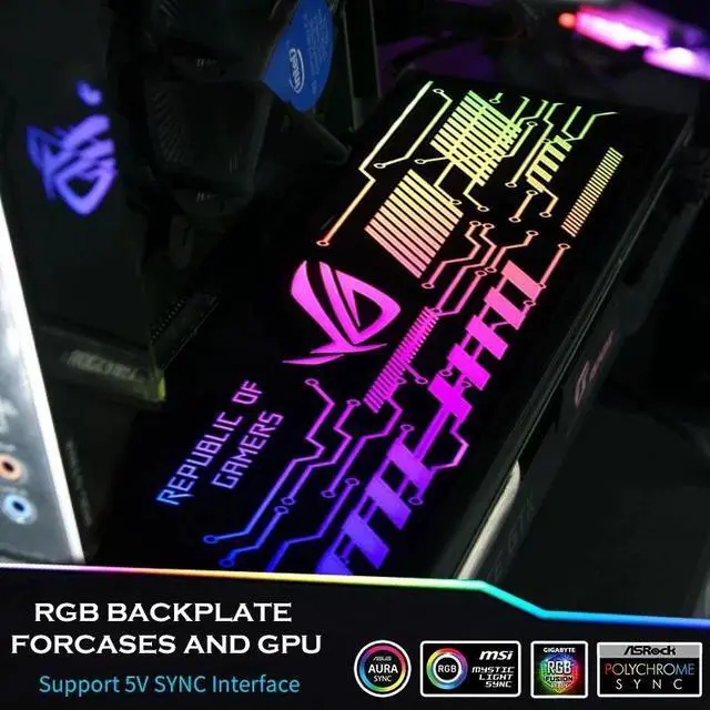 Alt view image 6 of 6 - Customized RGB Panel,M/B SYNC 12V4Pin/5V3Pin ARGB,Modding For VGA/GPU/SSD/Power/Case Backplate Light Board,PC Gamer DIY Cabinet