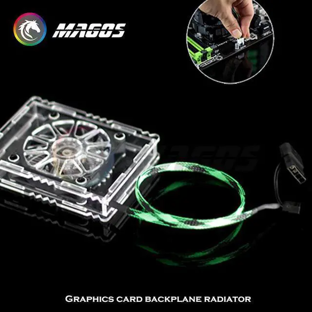 Alt view image 4 of 6 - Graphics Card Backplane Radiator Heat Dissipation Cooling Fan RGB RTX3090 3070 3080 Memory VRAM Cooler GPU Backplate HeatSink