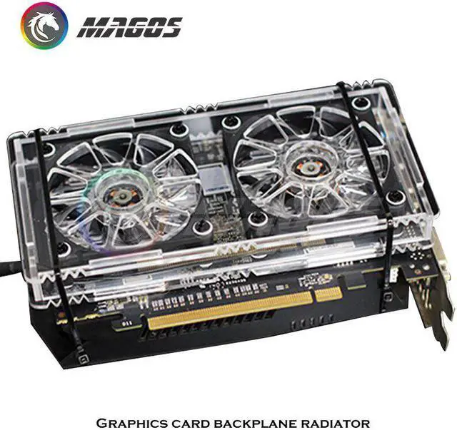 Alt view image 6 of 6 - Graphics Card Backplane Radiator Heat Dissipation Cooling Fan RGB RTX3090 3070 3080 Memory VRAM Cooler GPU Backplate HeatSink