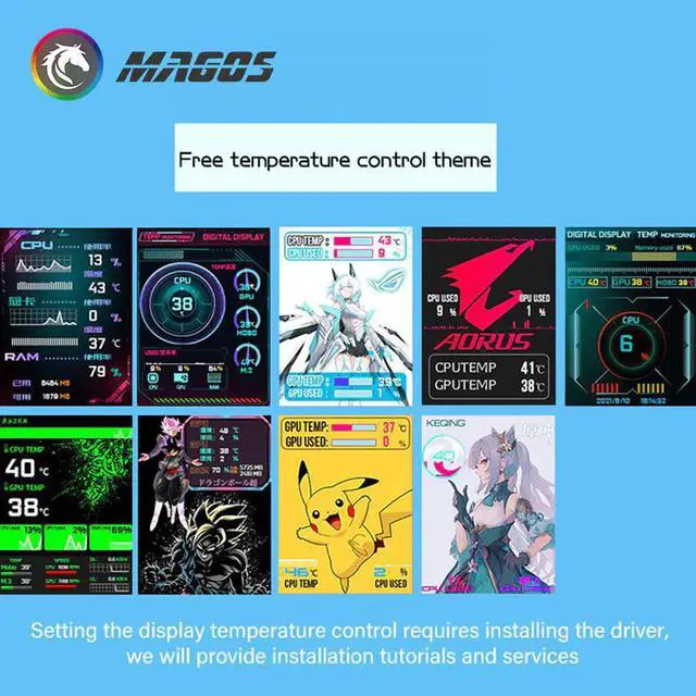 Alt view image 5 of 6 - Vertical GPU Bracket RGB With 2.4 inch Display LED Monitor Screen ROG MSI Video Card Holder For PC Cabinet Decorattion M/B SYNC