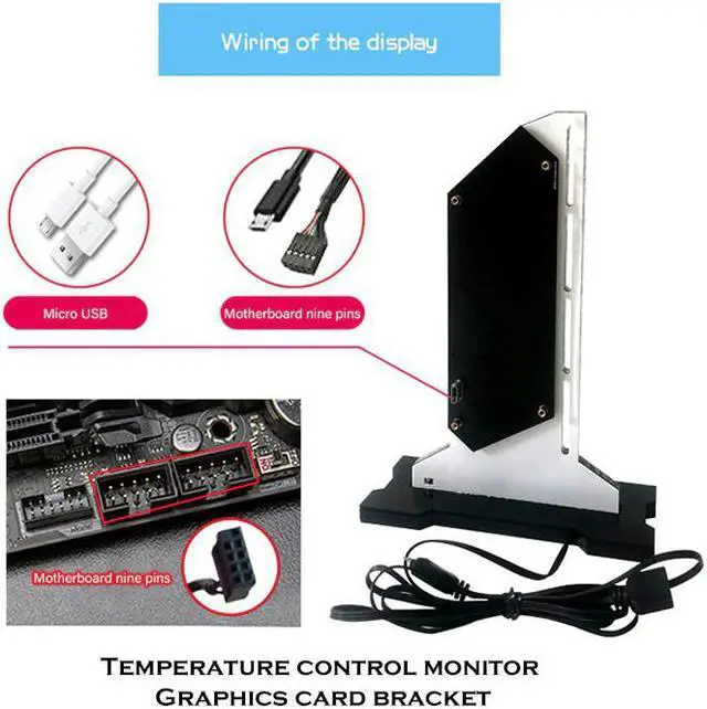Alt view image 4 of 6 - RGB GPU Bracket ROG 2.4-inch Display LED Monitor Screen Video Card Holder,For DIY PC Case Decorate,SYNC /ARGB M/B Synchronize