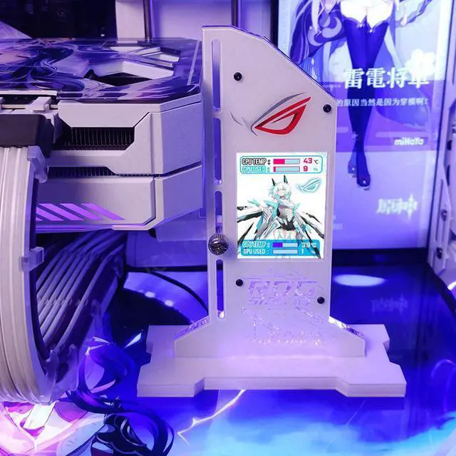 Alt view image 2 of 6 - LCD VGA Holder ARGB Vertical Graphics Card Bracket 2.4 Inch LED Temperature DATA Screen AUSA SYNC GPU Support Monitor