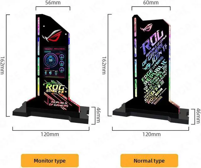 Alt view image 5 of 6 - LCD VGA Holder ARGB Vertical Graphics Card Bracket 2.4 Inch LED Temperature DATA Screen AUSA SYNC GPU Support Monitor