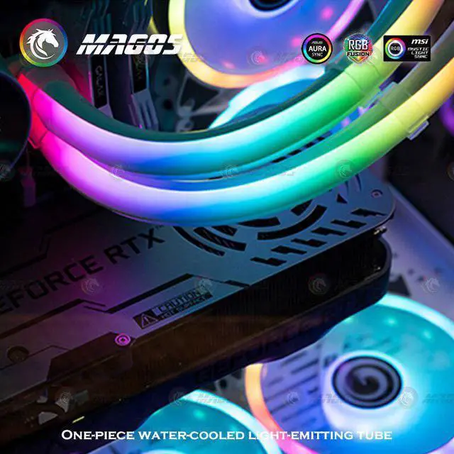 Alt view image 3 of 5 - GALAX PC Water Cooled Radiator Tube Soft Tube ARGB Vest For CPU/GPU AIO Water Cooler Tubing 5V 3Pin ARGB Flexible Lighting Hose