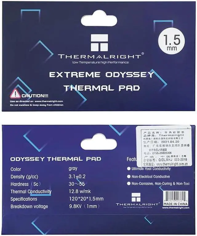 Alt view image 2 of 3 - EXTREME ODYSSEY Silicone Thermal Pads GPU For Video Card Pad,RAM,South,North Bridge 12.8W/mk 120x20x1.5MM