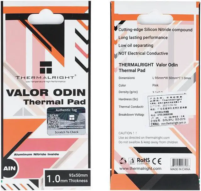 Alt view image 2 of 6 - VALOR ODIN Thermal Pad 15w/mk For Notebook,Chip,Graphics Card,Motherboard ,M.2 SSD Memory Silicone Pad 95x50x1.0mm