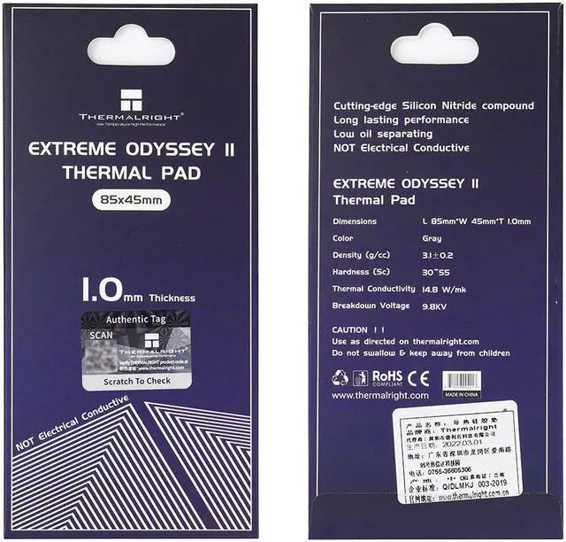 Alt view image 2 of 5 - Thermalright ODYSSEY  2nd Generation 14.8W/MK Silicone Pad thermal pad CPU/GPU Graphics Card Motherboard Thermal Pad 85x45x1.0mm