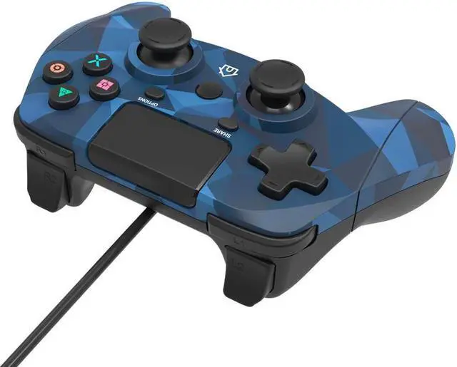 Alt view image 3 of 9 - Snakebyte Gamepad for Playstation 4 - Wired PS4 Controller with 3m Cable - Blue Camo