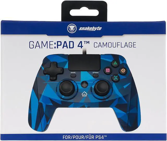Alt view image 7 of 9 - Snakebyte Gamepad for Playstation 4 - Wired PS4 Controller with 3m Cable - Blue Camo