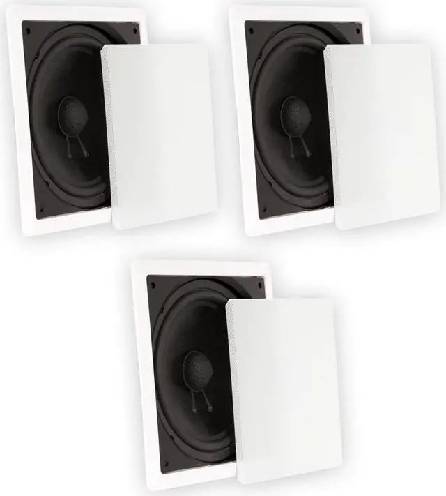 Main image of Theater Solutions TS1000 Flush Mount Passive 10" Subwoofer Speaker Wall 3 Pack