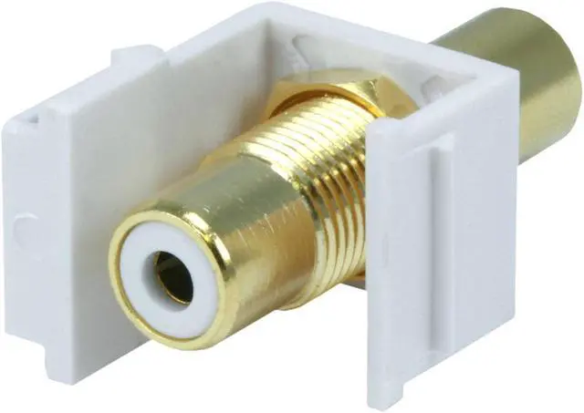 Alt view image 2 of 4 - Monoprice Modular RCA Coupler Keystone Jack w/White Center - White
