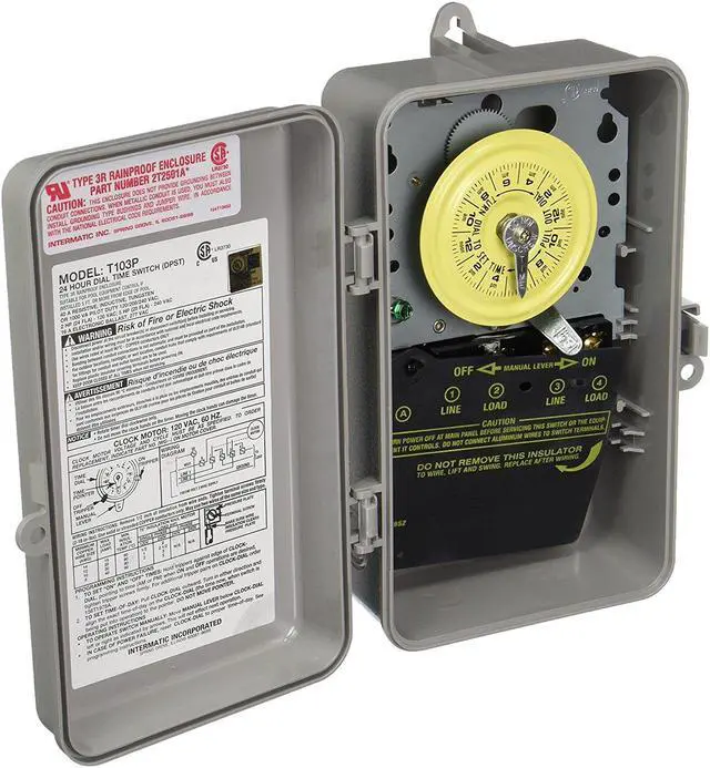 Alt view image 3 of 4 - INTERMATIC T103P Electromechanical Timer,24 Hour,Dpst