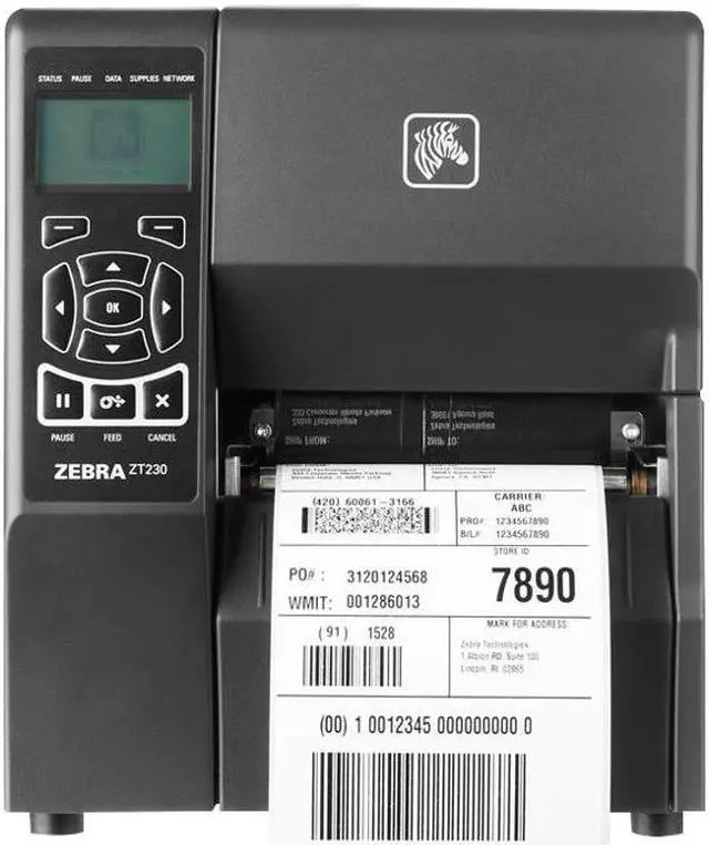 Alt view image 4 of 4 - Zebra ZT230 4” Industrial Thermal Transfer Label Printer, LCD, 300 dpi, Serial, USB, ZebraNet n Print Server (US & CAN), ZPL, XML Support, US Cord - ZT23043-T01A00FZ