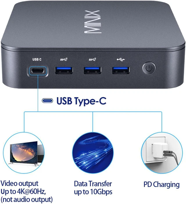 MINIX J51-C8 Max small Computer, 8GB DDR4/512GB M.2 PCIe NVMe SSD ...