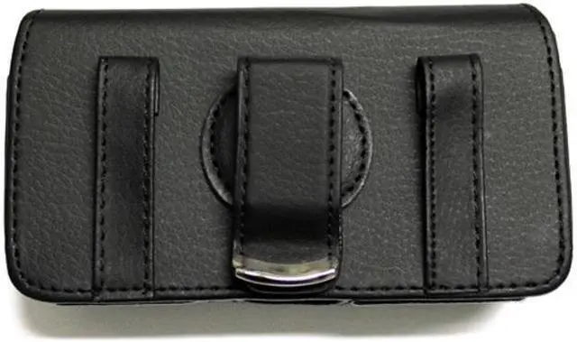 Alt view image 3 of 4 - Black Leather Side Case Side Cover Pouch for LG Optimus Exceed 2 L70, Realm - ZTE Sonata 2