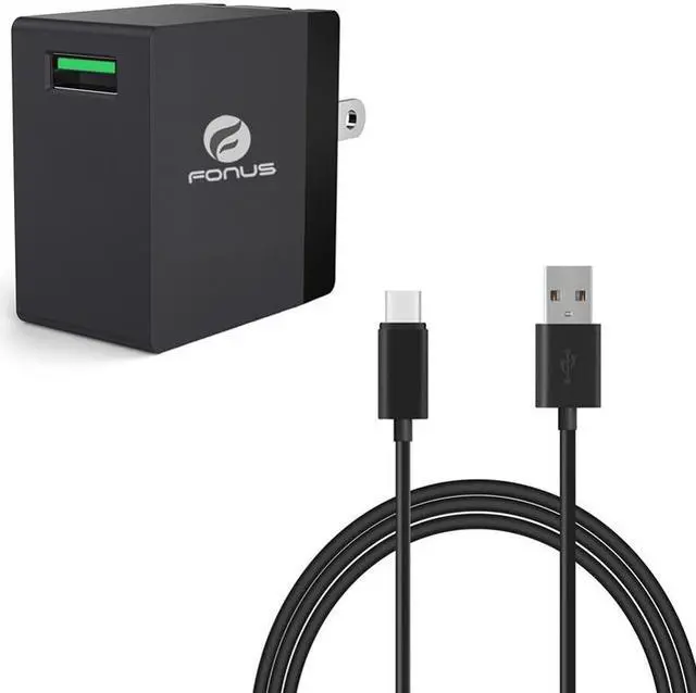 Main image of 18W Adaptive Fast USB Home Charger 6ft Type-C Cable Adapter Wall Travel AC Power for Samsung Galaxy Tab S3 9.7 S9+ S9, S8+ S8, Note9 Note8 - ZTE ZMax Pro Z981, Max XL Duo LTE, Grand X4 X3, X Max 2