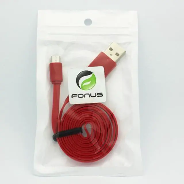 Alt view image 3 of 4 - Red 3ft Flat USB Cable Rapid Charge Power Wire Sync Cord Compatible With Samsung Galaxy J7 (2018) Refine