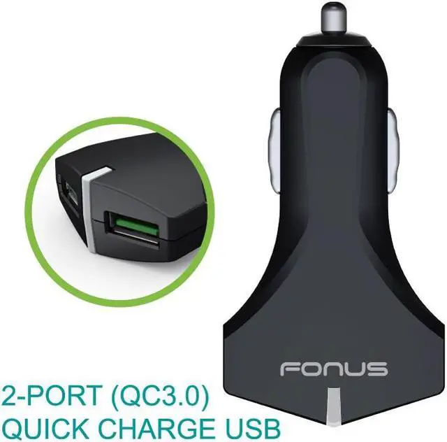 Alt view image 2 of 6 - 36W 2-Port USB Adaptive Fast Car Charger Quick Charge Power Adapter Ultra Compact Compatible With Essential Phone (PH-1)