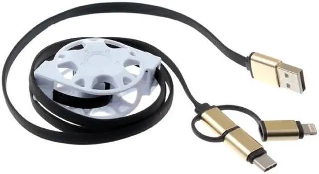Alt view image 5 of 6 - Retractable 3-in-1 USB Cable Charge Sync Power Wire Cord w Fast Charging Compatible With Motorola Moto Z3 Play G6