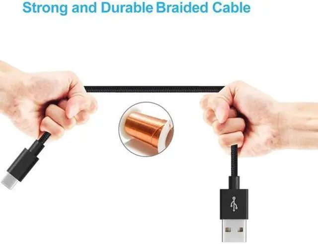 Alt view image 5 of 6 - Home Wall Adaptive Fast Charger 6ft Type-C USB Cable Sync Wire Power Cord USB-C Compatible With LG V35 ThinQ, Stylo 4