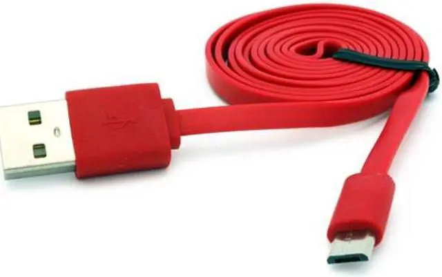 Alt view image 2 of 4 - Red 3ft Flat USB Cable Rapid Charge Power Wire Sync Cord Compatible With ZTE ZPad 8