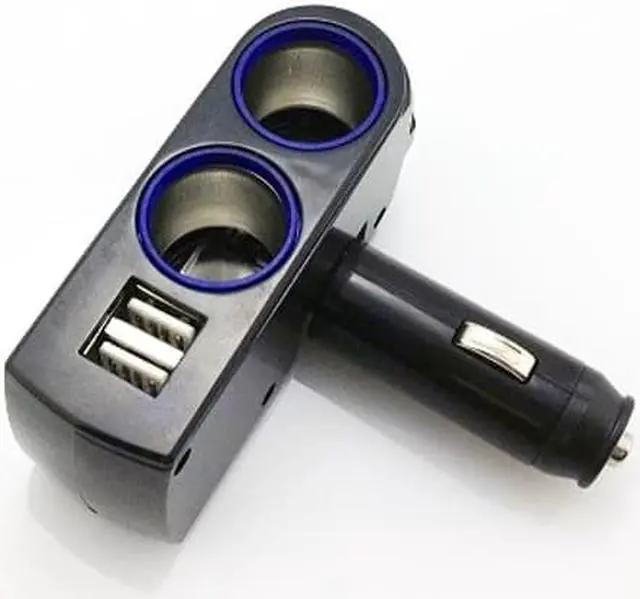 Alt view image 4 of 5 - Premium Car Charger Lighter Socket Splitter 2-Port Adapter Dual USB Ports Fast Compatible With Lenovo Moto Tab (10.1)