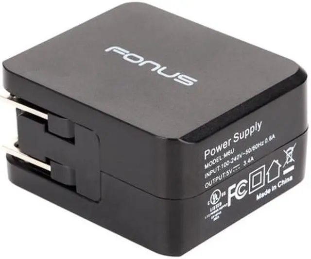 Alt view image 5 of 6 - 17W 3.4Amp 2-Port Rapid USB Home Charger 6ft Type-C Cable Wall AC Power Adapter Compatible With OnePlus 6