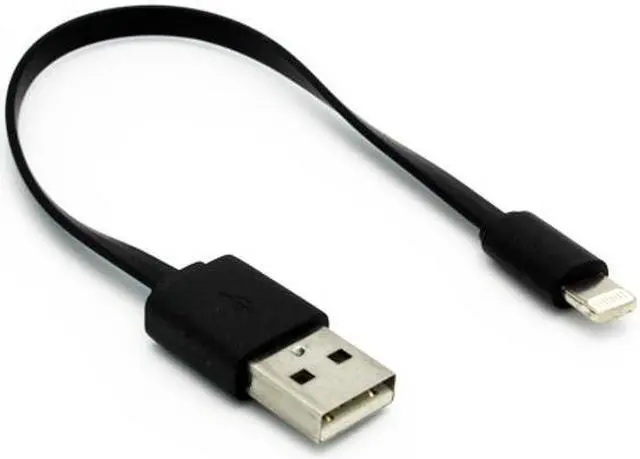 Main image of Black Short USB Cable Rapid Charge Power Wire Sync Data Cord Compatible With iPhone XS Max XR, iPad Pro 10.5